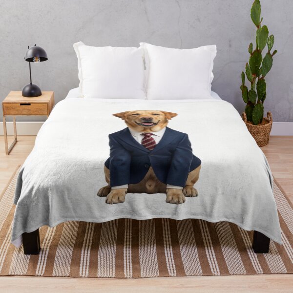 Item preview, The Boss — Golden Labrador in a Business Suit designed and sold by CanaryVibesArt.