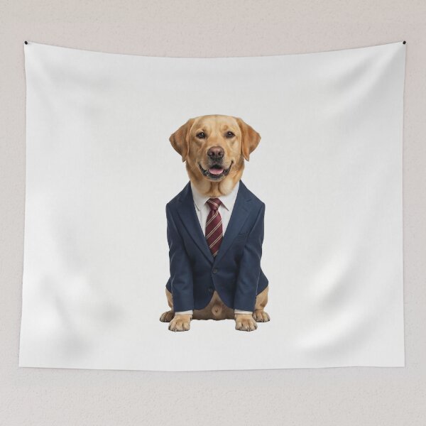 Item preview, The Boss — Golden Labrador in a Business Suit designed and sold by CanaryVibesArt.