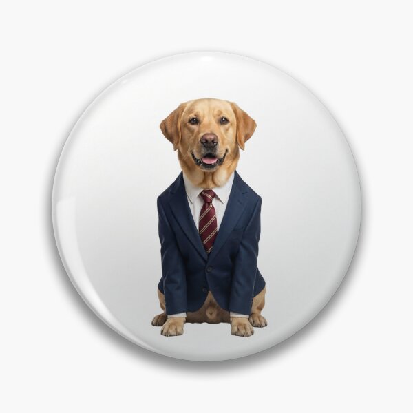 Item preview, The Boss — Golden Labrador in a Business Suit designed and sold by CanaryVibesArt.