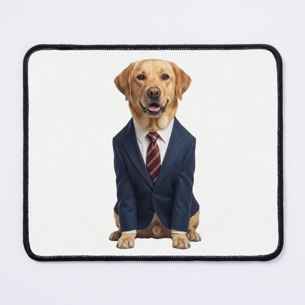 Item preview, The Boss — Golden Labrador in a Business Suit designed and sold by CanaryVibesArt.