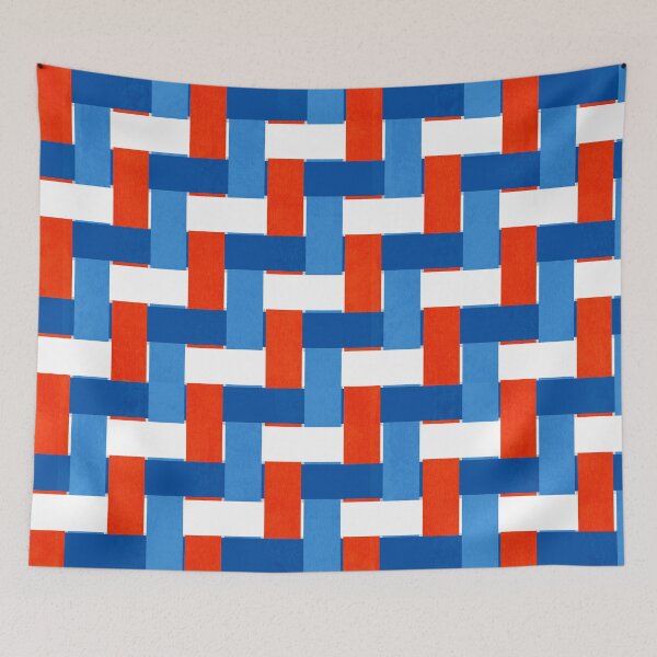 Item preview, Textured Interwoven Lattice of Blue Red and White Stripes designed and sold by ArtyFridgees.