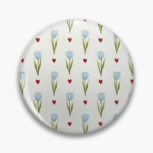 Item preview, Vintage Blue Tulips and Hearts  designed and sold by LouieVanille.