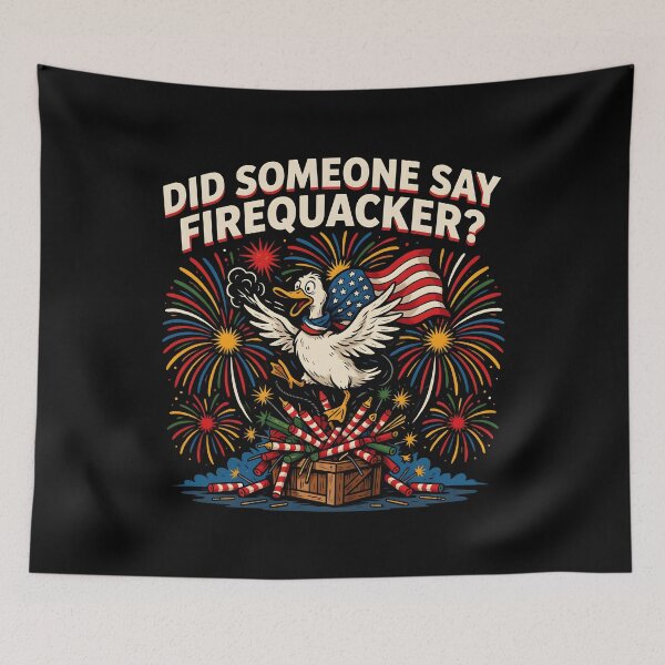 Item preview, Did Someone Say Firequacker Duck Pun Inspired by Fireworks and American Flag designed and sold by Redgiant87x.