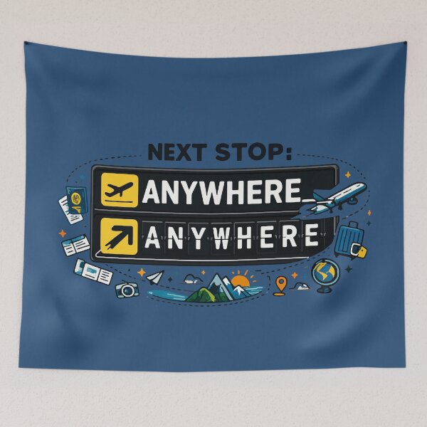 Item preview, Next Stop Anywhere Airport Board designed and sold by xmoudx.