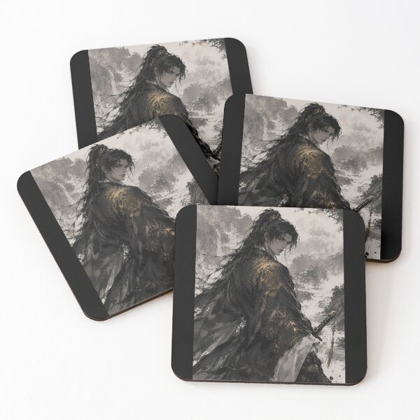 Item preview, Wuxia Swordsman in Mist | Chinese Ink Wash Art designed and sold by ManJiangHong.