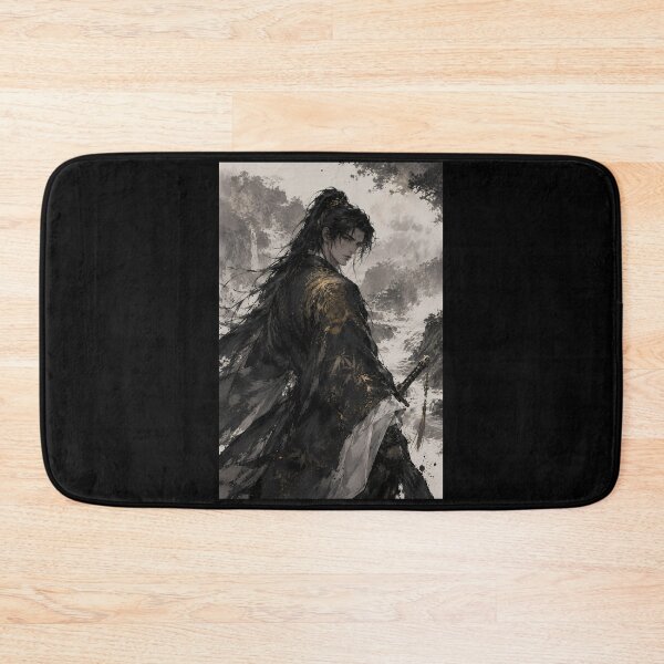 Item preview, Wuxia Swordsman in Mist | Chinese Ink Wash Art designed and sold by ManJiangHong.
