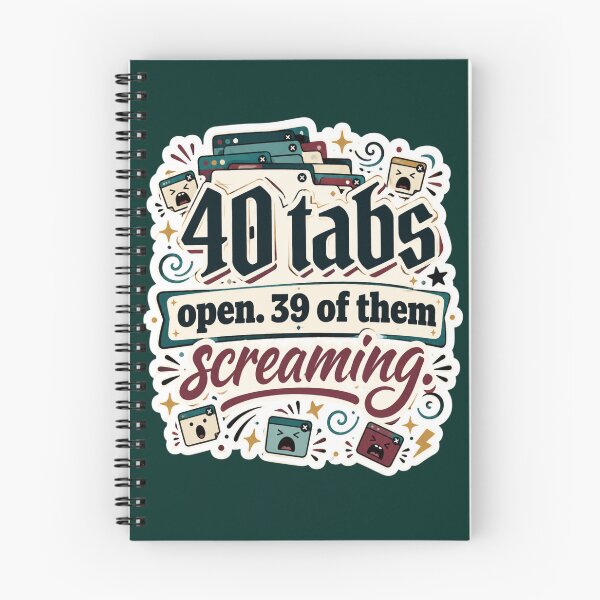 Item preview,  40 Tabs Open 39 Of Them Screaming Funny Overwhelmed Sticker designed and sold by YoumuAfterDark.