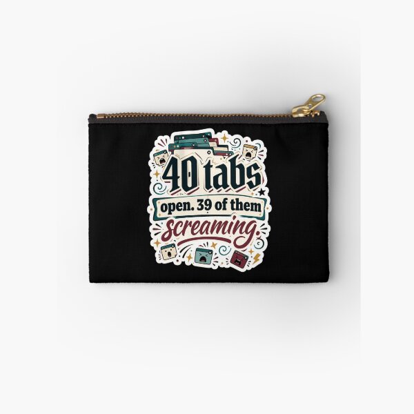 Item preview,  40 Tabs Open 39 Of Them Screaming Funny Overwhelmed Sticker designed and sold by YoumuAfterDark.