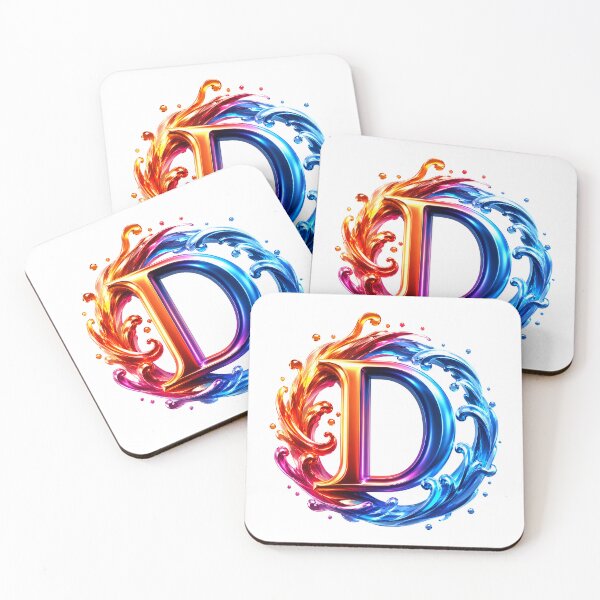 Item preview, AquaFlare Chromaflow Letter D designed and sold by BlissBlvdShop.