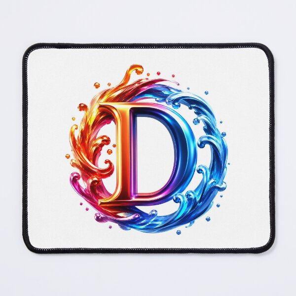 Item preview, AquaFlare Chromaflow Letter D designed and sold by BlissBlvdShop.