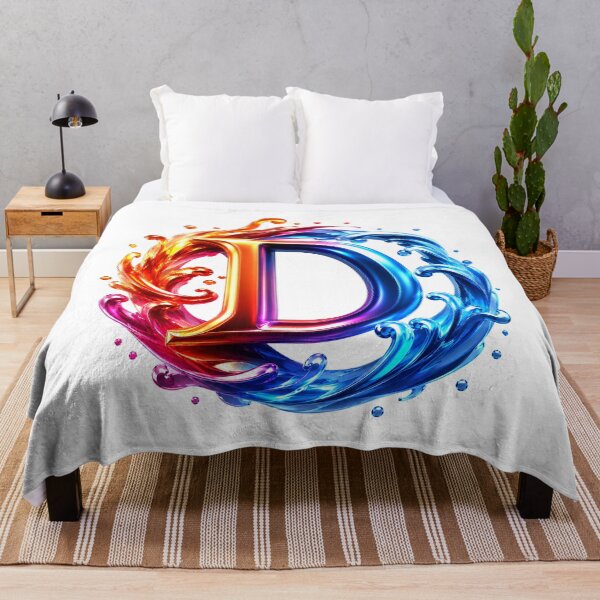 Item preview, AquaFlare Chromaflow Letter D designed and sold by BlissBlvdShop.