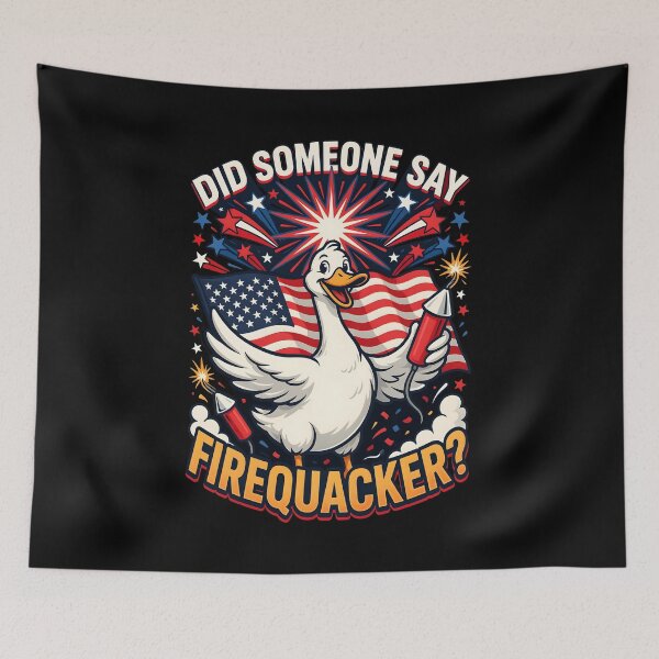 Item preview, Did Someone Say Firequacker Funny Duck American Flag Celebration designed and sold by Redgiant87x.