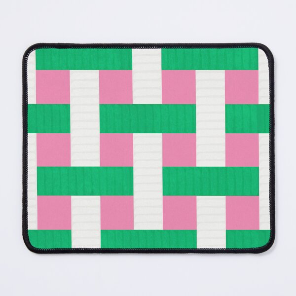 Item preview, Textured Interwoven Lattice of Green Pink and White Stripes designed and sold by ArtyFridgees.