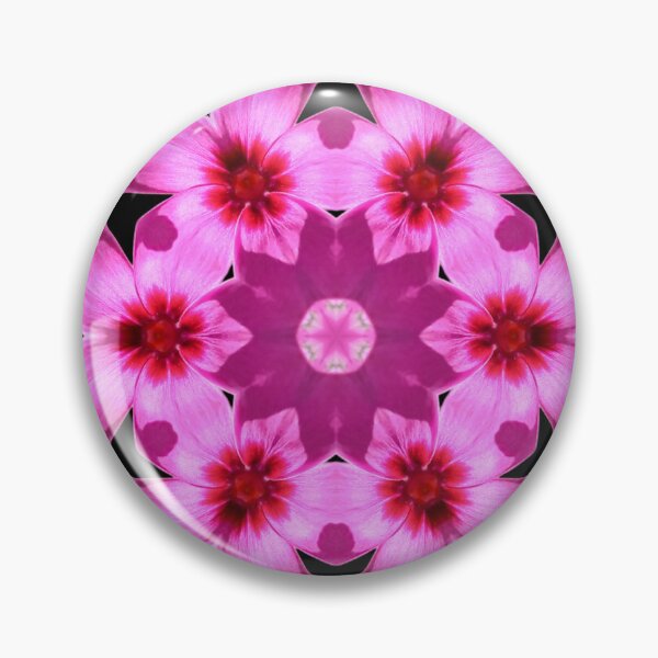 Item preview, Pink Floral Mandala on Black Background designed and sold by SilentBloomLab.