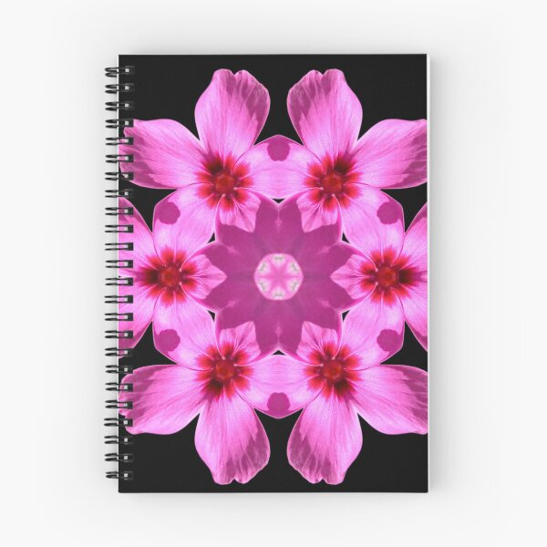 Item preview, Pink Floral Mandala on Black Background designed and sold by SilentBloomLab.