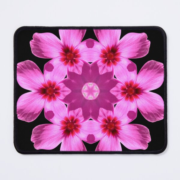 Item preview, Pink Floral Mandala on Black Background designed and sold by SilentBloomLab.