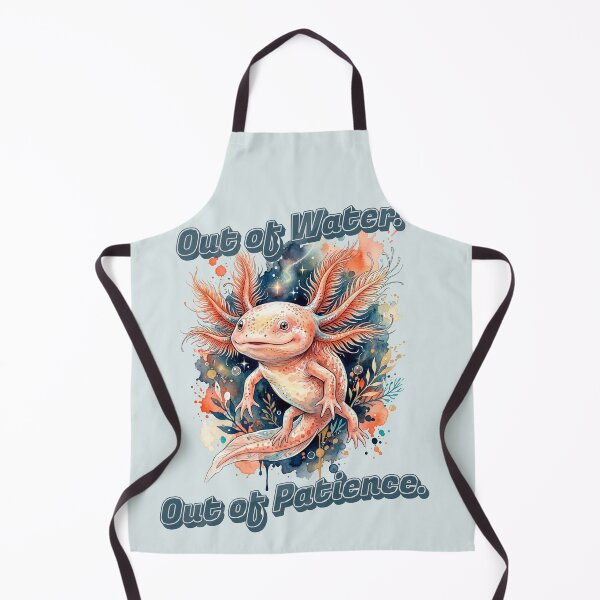 Artikelvorschau, Kein Wasser mehr. Keine Geduld mehr. Lustiges Axolotl-Aquarell | Sarkastisches Amphibien-Geschenk für Introvertierte entworfen und verkauft von Biedroneczka.