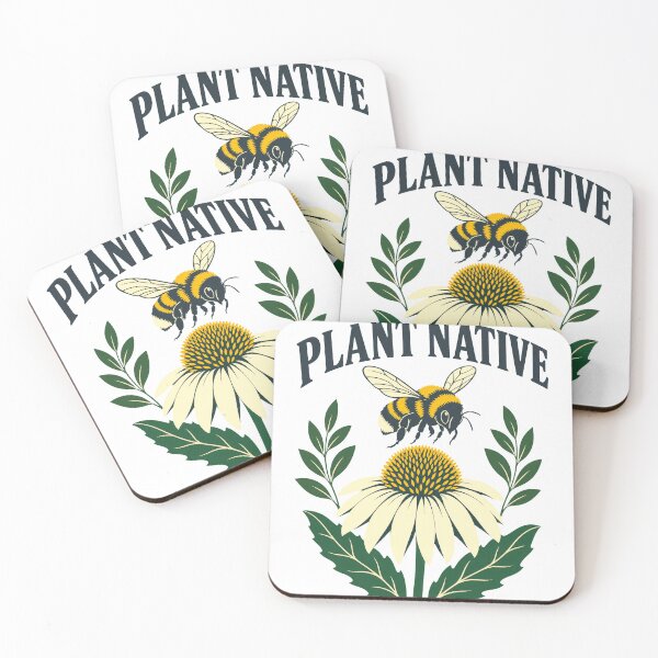 Item preview, Plant Native Bee & Coneflower designed and sold by pirminio.