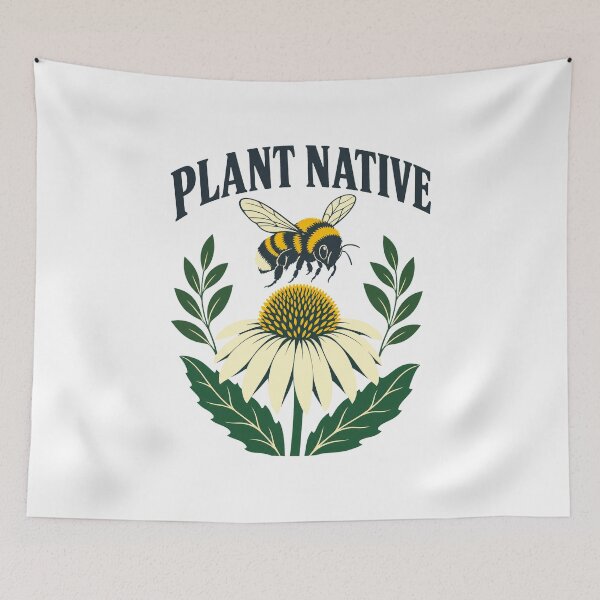 Item preview, Plant Native Bee & Coneflower designed and sold by pirminio.