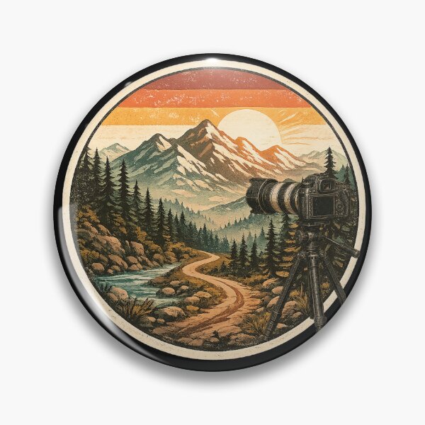 Item preview, Nature Photographer | Vintage Mountain Camera Badge designed and sold by Artishal.