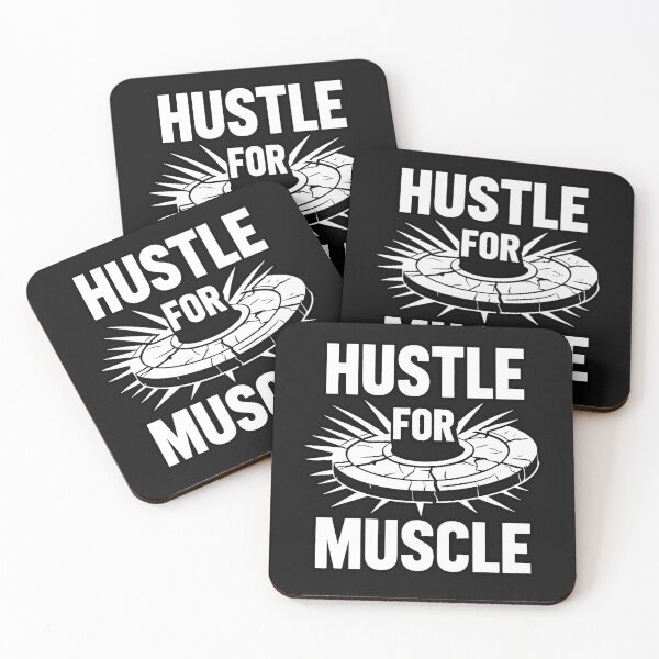 Item preview, Hustle For Muscle | Motivational Phrase Gym Broken Weight Disc designed and sold by AstronautMerch.