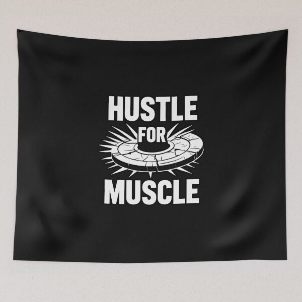 Item preview, Hustle For Muscle | Motivational Phrase Gym Broken Weight Disc designed and sold by AstronautMerch.