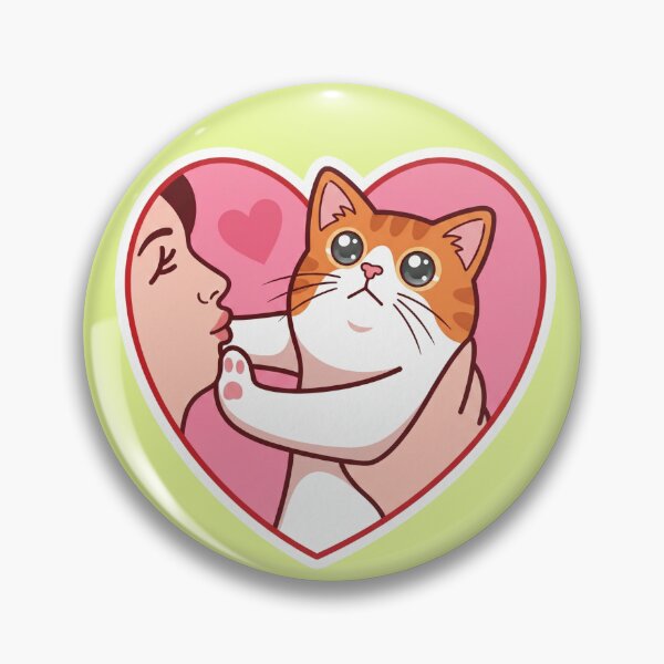 Item preview, Funny Orange Cat  Kiss in Pink Heart designed and sold by DanniJordan.