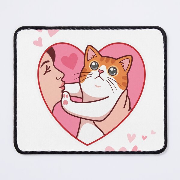 Item preview, Funny Orange Cat Kiss in Pink Heart designed and sold by DanniJordan.