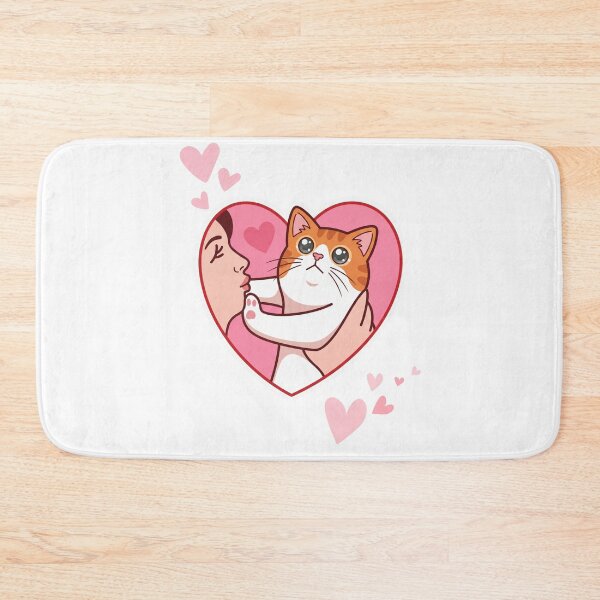 Item preview, Funny Orange Cat  Kiss in Pink Heart designed and sold by DanniJordan.