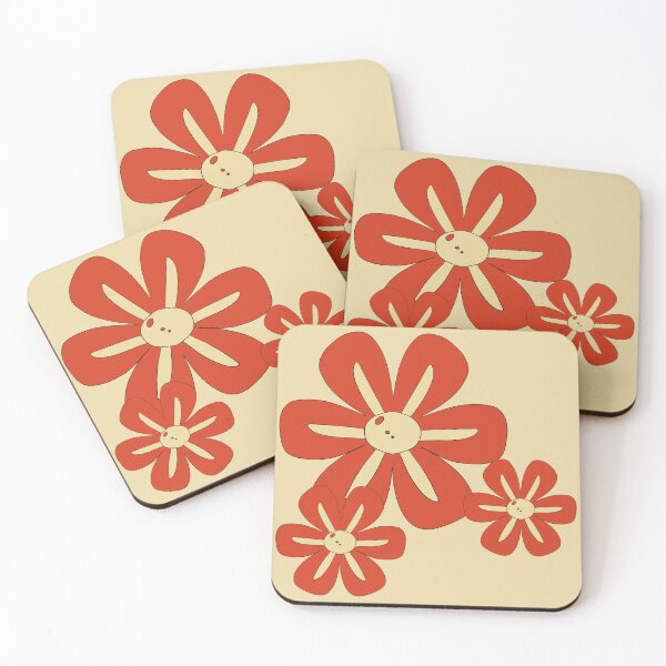 Item preview, Orange burned Retro Flowers E9 – Vintage Flower Design  designed and sold by StefanStudioArt.