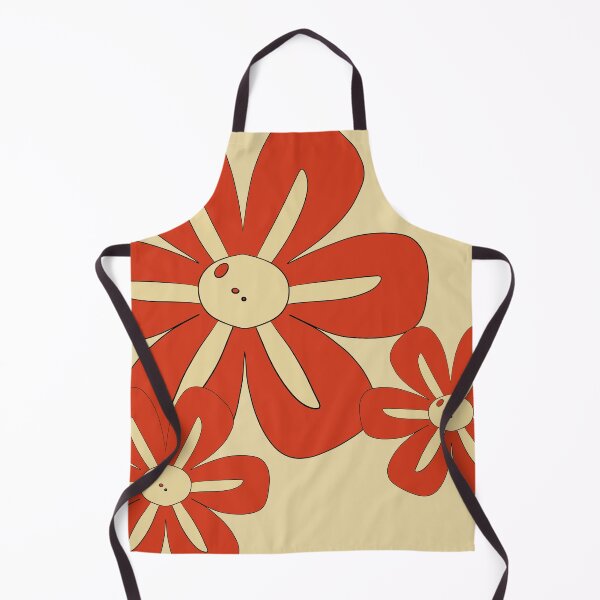 Item preview, Orange burned Retro Flowers E9 – Vintage Flower Design  designed and sold by StefanStudioArt.