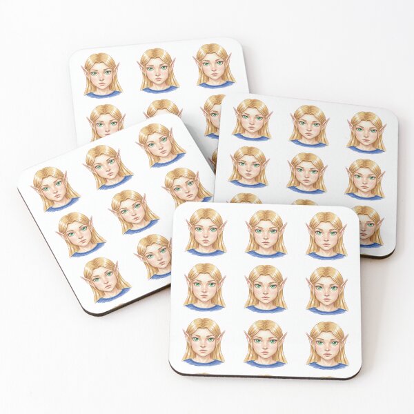 Item preview, Blonde Elf Girl with Green Eyes Illustration designed and sold by KaleChub.