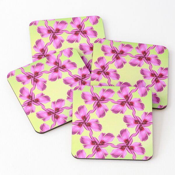 Item preview, Pink Floral Pattern on Lime Green Background designed and sold by SilentBloomLab.