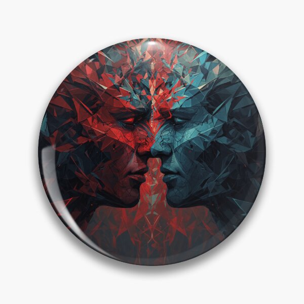 Item preview, Duality of the Mind | Abstract Geometric Face Fusion Dark Surreal Art T-Shirt designed and sold by Vvmd.