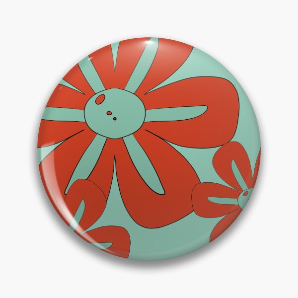 Item preview, Orange burned Retro Flowers 94 – Vintage Flower Design  designed and sold by StefanStudioArt.