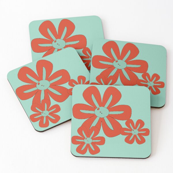 Item preview, Orange burned Retro Flowers 94 – Vintage Flower Design  designed and sold by StefanStudioArt.