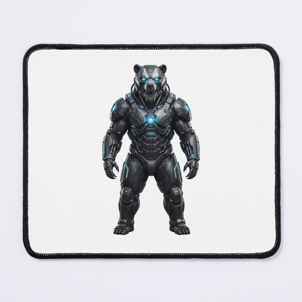 Item preview, Cyber Mecha Bear — Futuristic Biomechanical Warrior designed and sold by CalmFrameArt.