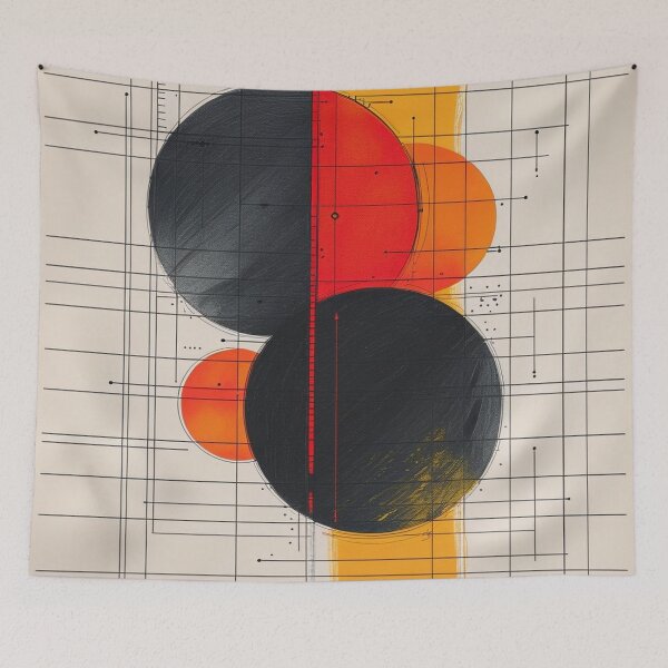 Item preview, Bauhaus Abstract Geometry with Red and Yellow Accents designed and sold by semenol.