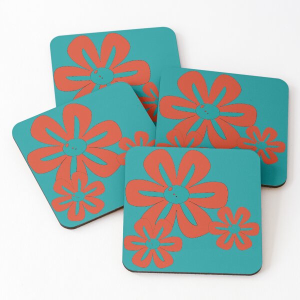 Item preview, Orange burned Retro Flowers 96 – Vintage Flower Design  designed and sold by StefanStudioArt.