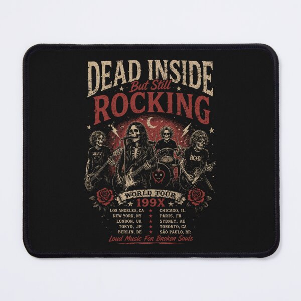 Item preview, Dead Inside But Still Rocking Vintage Skeleton Band Graphic designed and sold by EchoWear-10M.
