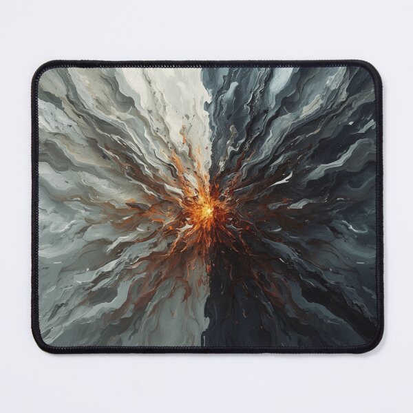 Item preview, Abstract Energy Burst | Black & White Explosion Art | Modern Fluid Abstract Painting designed and sold by Vvmd.