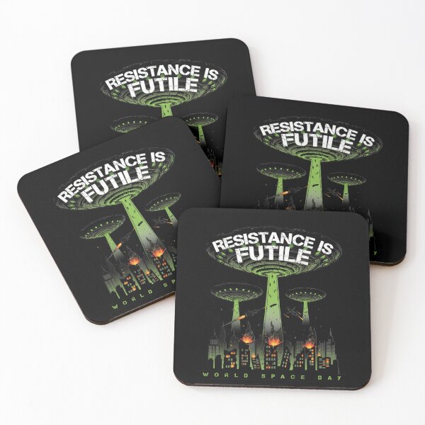 Item preview,  Resistance Is Futile World Space Day Alien Invasion UFO Attack T-Shirt v4 designed and sold by DarylWelsh2024.