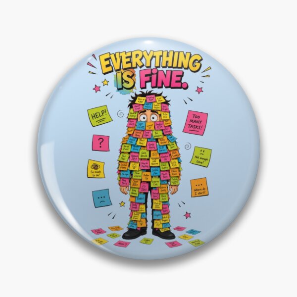 Item preview, Everything Is Fine Funny Overwhelmed Sticky Notes Comic Art designed and sold by Miheerala.