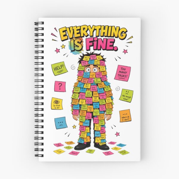 Item preview, Everything Is Fine Funny Overwhelmed Sticky Notes Comic Art designed and sold by Miheerala.