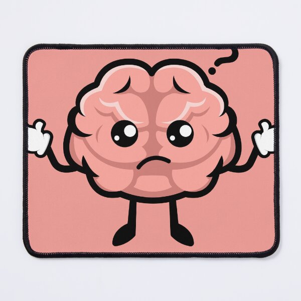 Item preview, Lindo dibujo animado de un cerebro confundido con un signo de interrogación. designed and sold by ranivibes008.