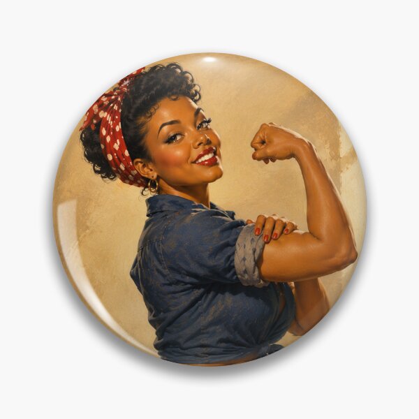 Item preview, Rosie the Riveter Inspired Black Pin Up | Vintage WWII Factory Worker Illustration designed and sold by MissSaylor.
