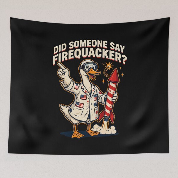 Item preview, Did Someone Say Firequacker Fireworks Duck Pun for Patriotic Fun designed and sold by Redgiant87x.