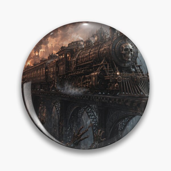 Item preview, Steampunk Skull Train Dystopian Scene designed and sold by Pioneer Spirit Market.