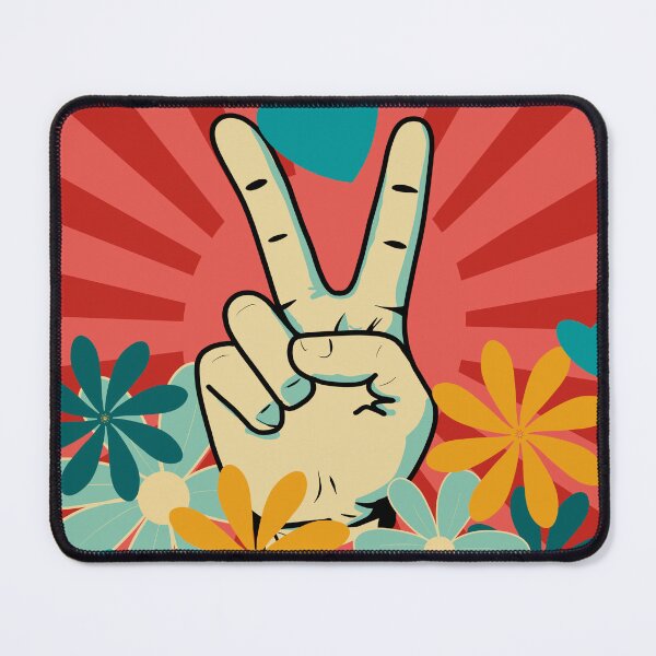 Item preview, Peace and Love Pop Art – Retro pink and red Graphic Illustration designed and sold by StefanStudioArt.