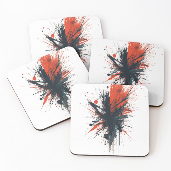 Item preview, Abstract Paint Explosion | Red Black Grunge Splash Art | Modern Geometric Wall Decor designed and sold by Vvmd.